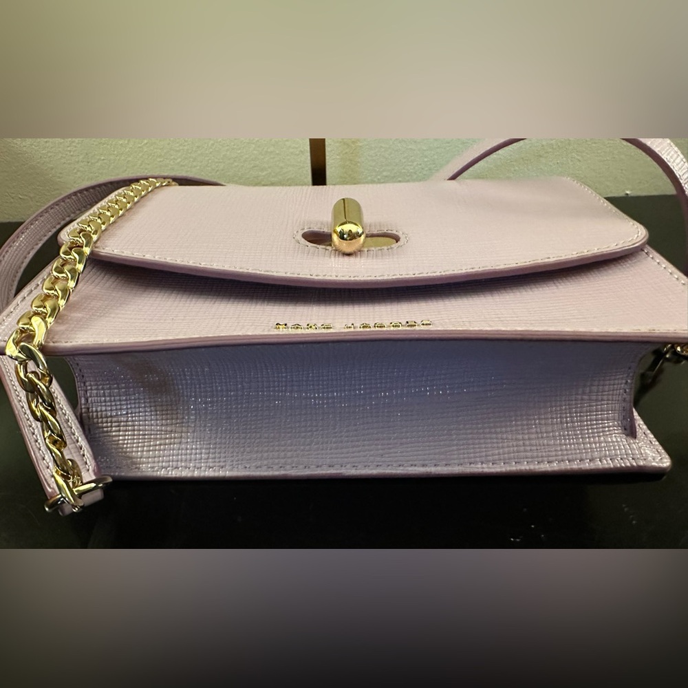 Marc Jacobs The Turnlock Lavender Leather Crossbody Bag Syrah - Picture 4 of 8